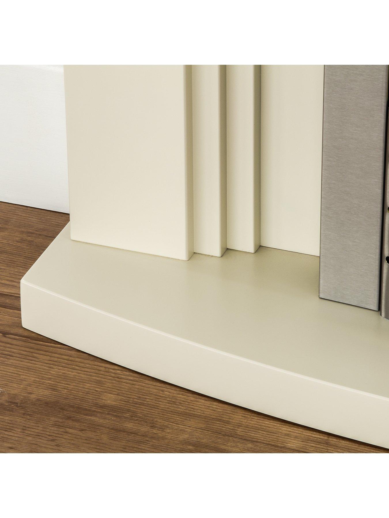 Image 3 of 6 of Adam Fires & Fireplaces Truro Cream Fireplace with Helios Brushed Steel Electric Fire