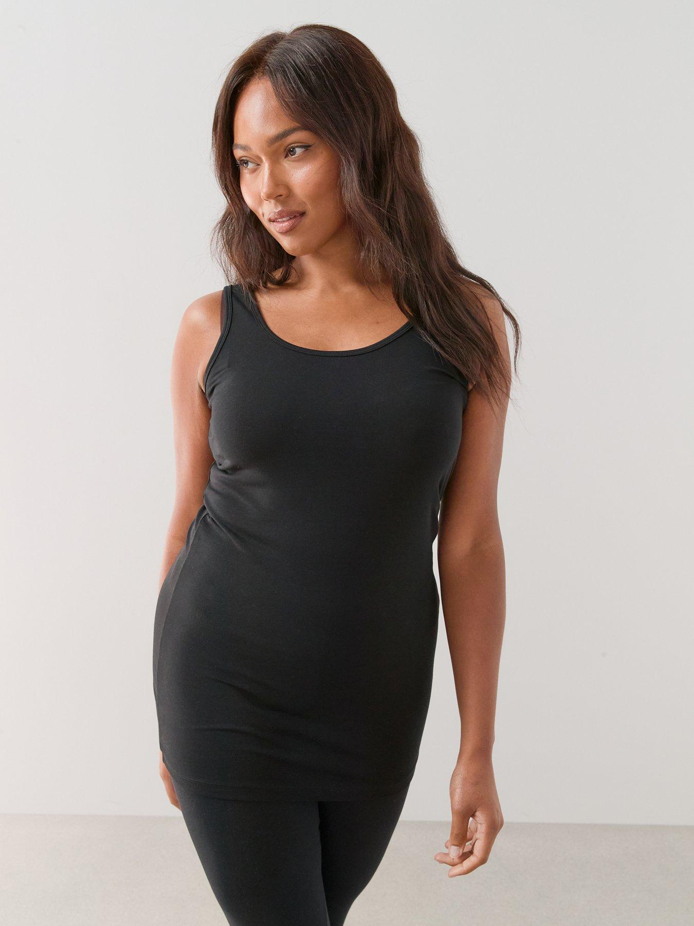 Image 7 of 7 of The Very Collection Curve Longline Slim Fit Vests (2 Pack) - Black/White