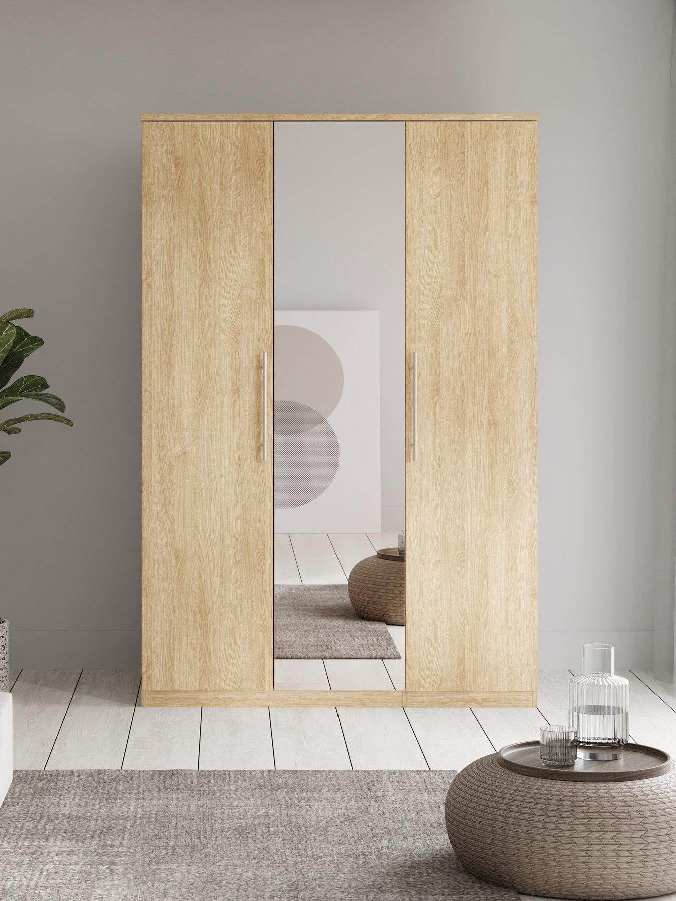 undefined Home Essentials - Prague 3 Door Mirrored Wardrobe - FSC® Certified