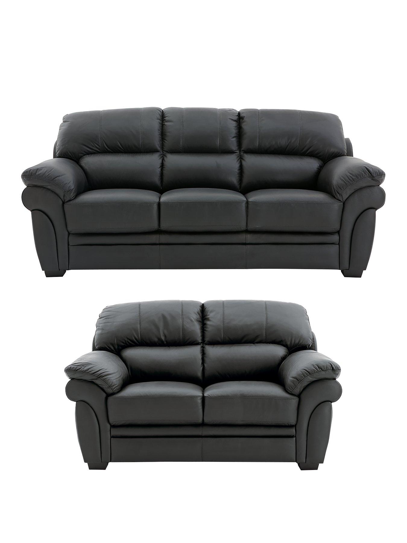 Image 1 of 6 of Portland 3 Seater + 2 Seater Leather Sofa (Buy and SAVE!)