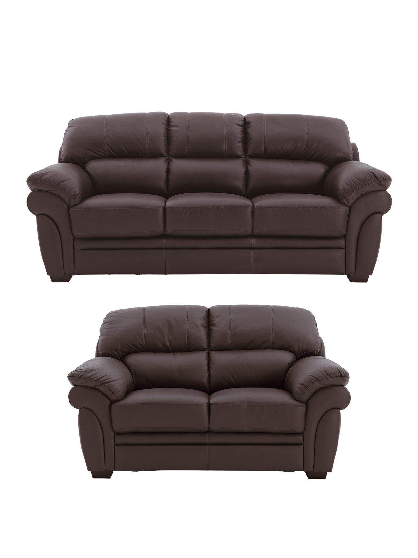 Portland Leather 3 Seater Sofa 2 Armchairs Buy and SAVE