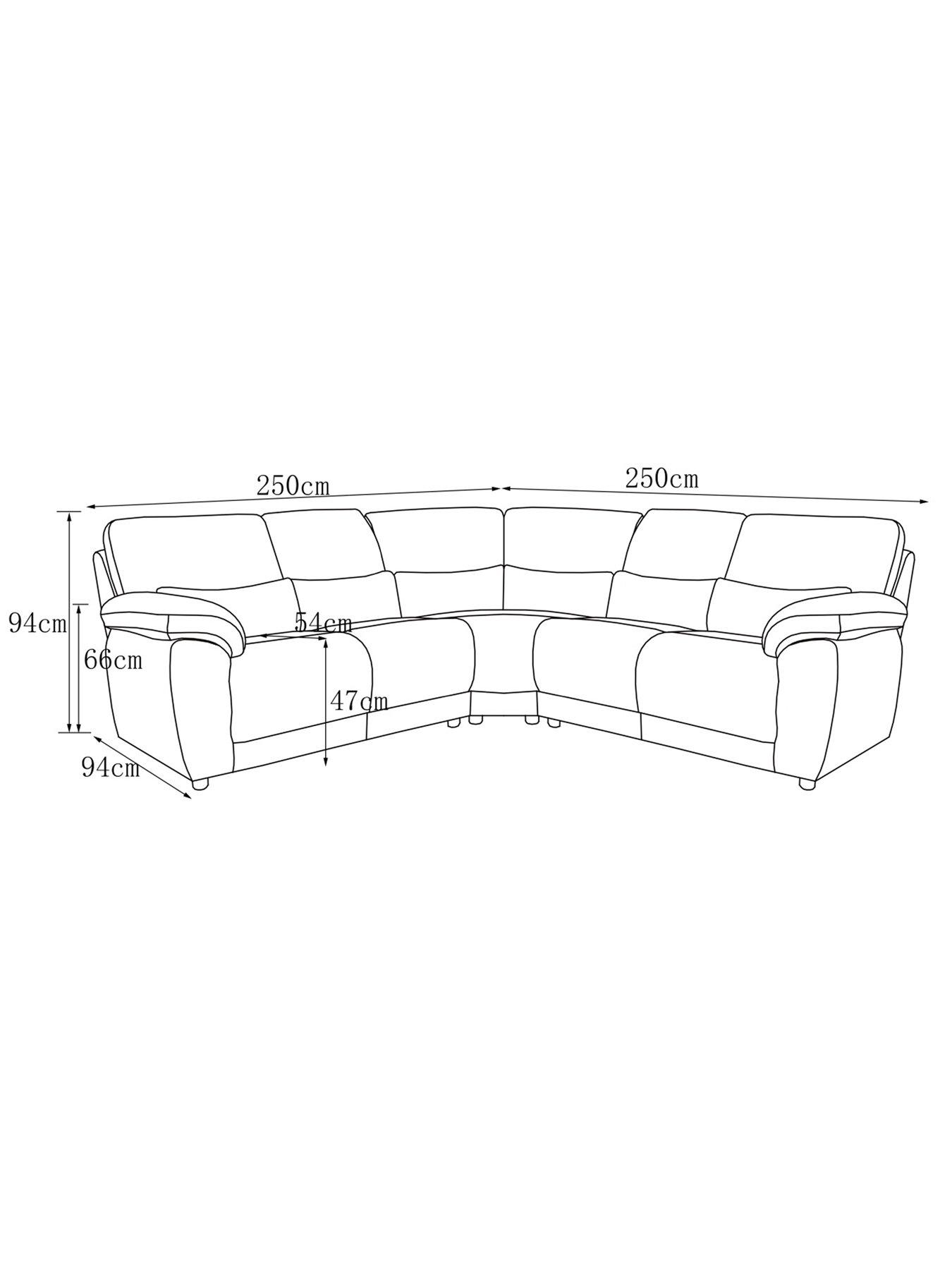 Image 6 of 7 of Very Home Sienna Fabric/Faux Leather High Back&nbsp;Recliner Corner Group Sofa&nbsp;- FSC&reg; Certified