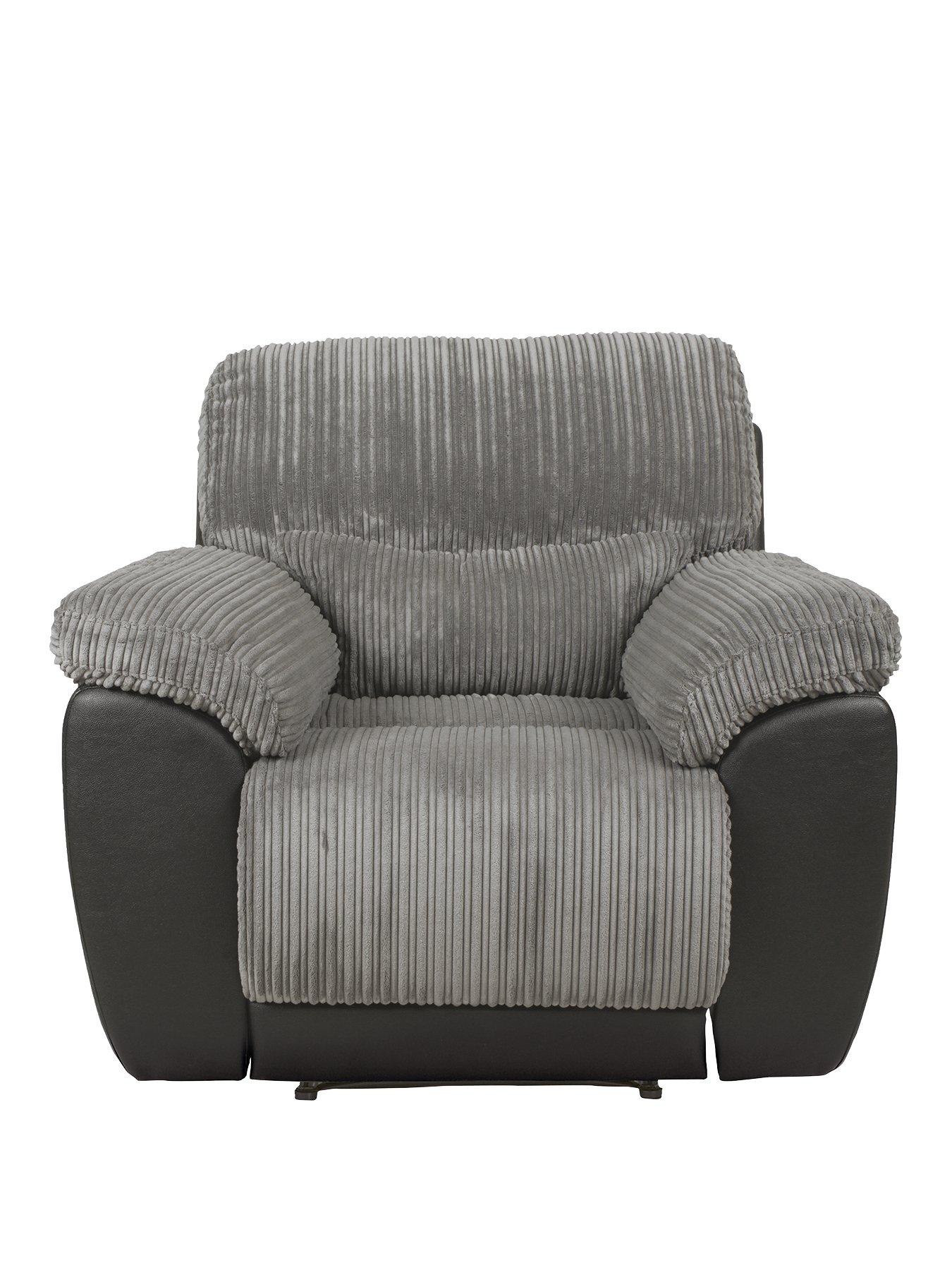 Image 2 of 6 of undefined Sienna Fabric/Faux Leather High Back Recliner Armchair
