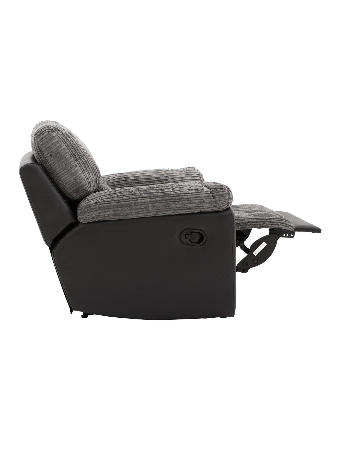 Image 4 of 6 of undefined Sienna Fabric/Faux Leather High Back Recliner Armchair