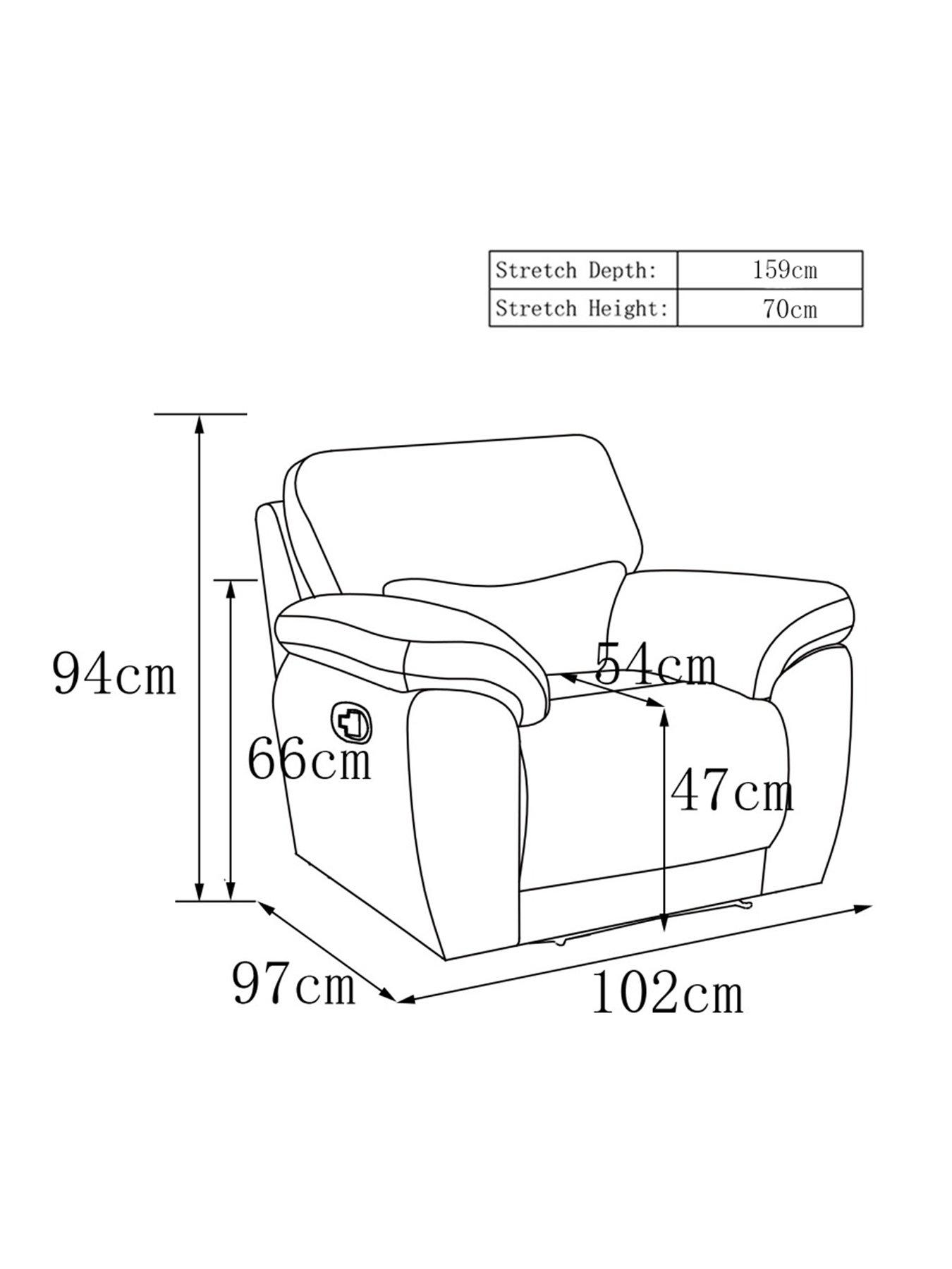 Image 6 of 6 of undefined Sienna Fabric/Faux Leather High Back Recliner Armchair