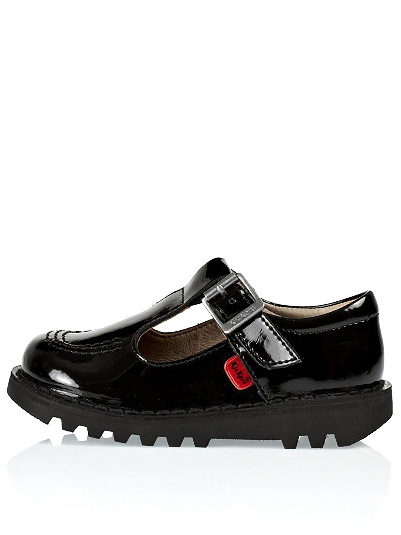 Details about   Unisex Kids Junior Kickers Kick Hi Black Patent Back To School Shoes All Sizes 