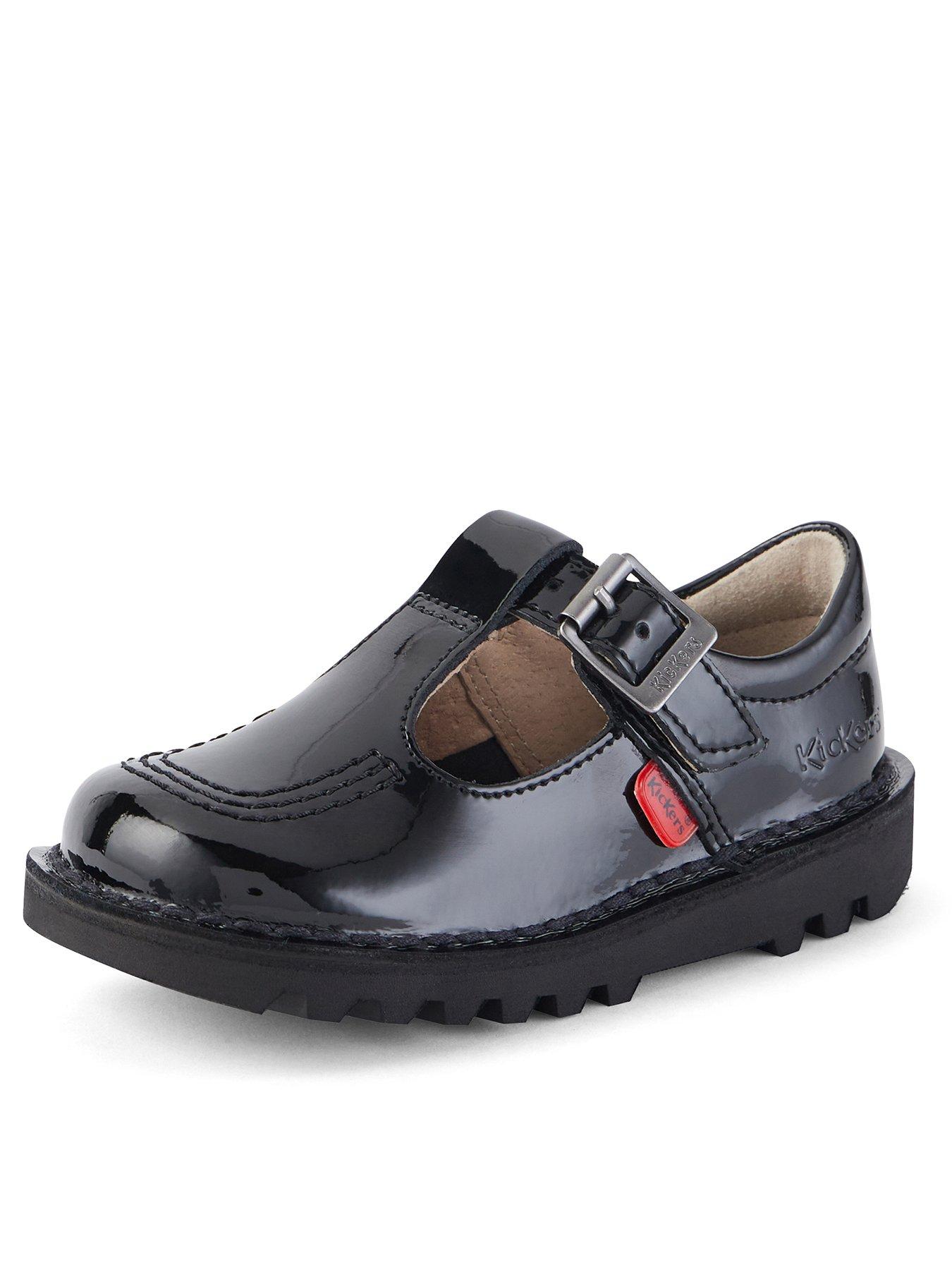 Image 3 of 7 of Kickers Girls' Kick Patent T-Bar School Shoes - Black
