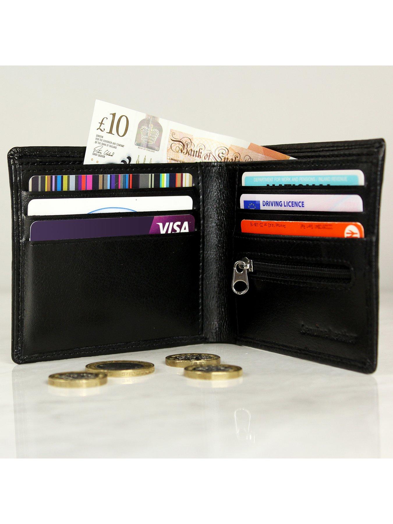 Image 2 of 2 of The Personalised Memento Company Personalised Black Leather Wallet