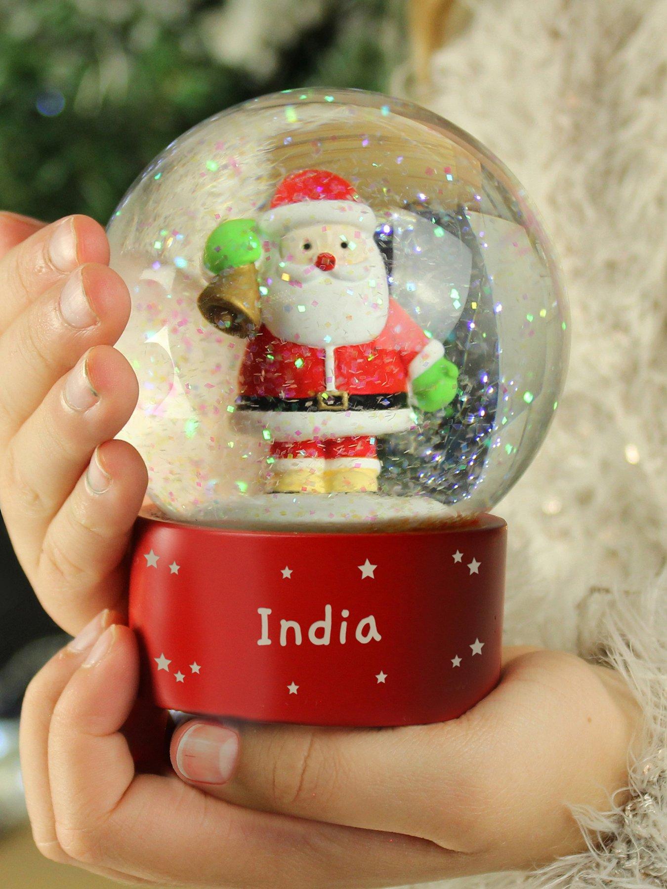 Image 2 of 3 of The Personalised Memento Company Personalised Santa Snowglobe&nbsp;Christmas&nbsp;Decoration
