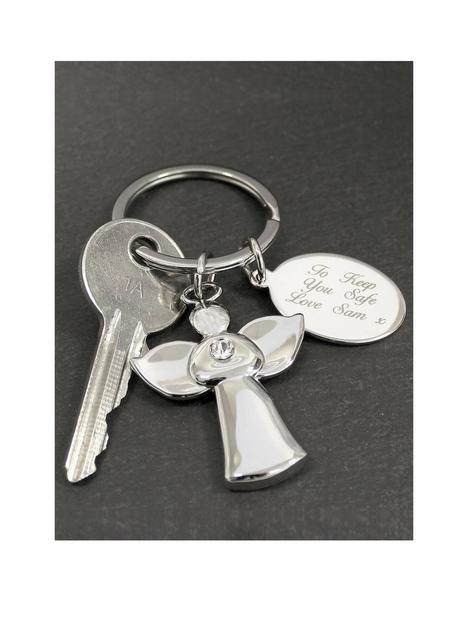 the-personalised-memento-company-personalised-silver-angel-keyring