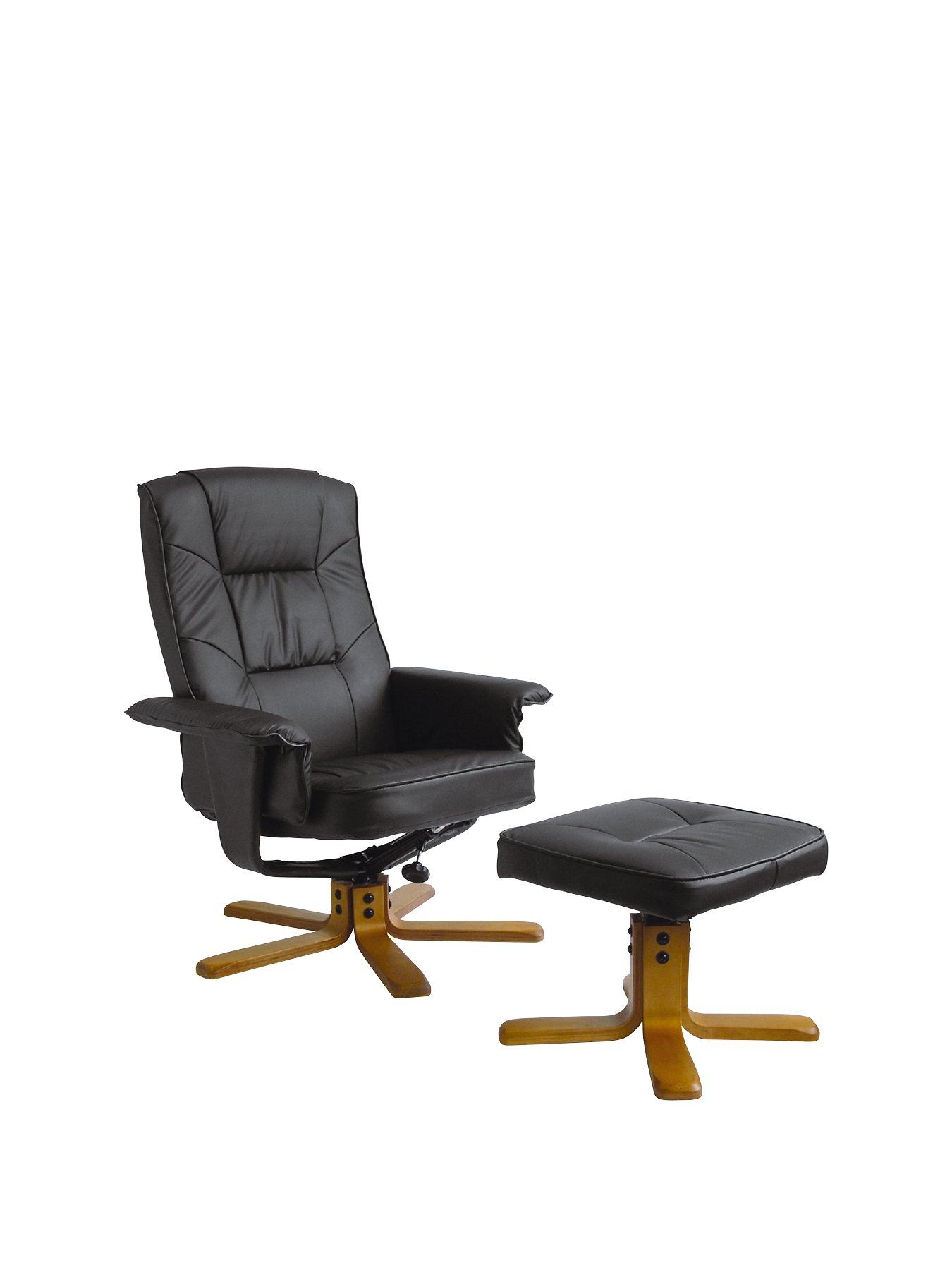 Image 1 of 2 of Alphason Drake Recliner Office Chair with Matching Footstool