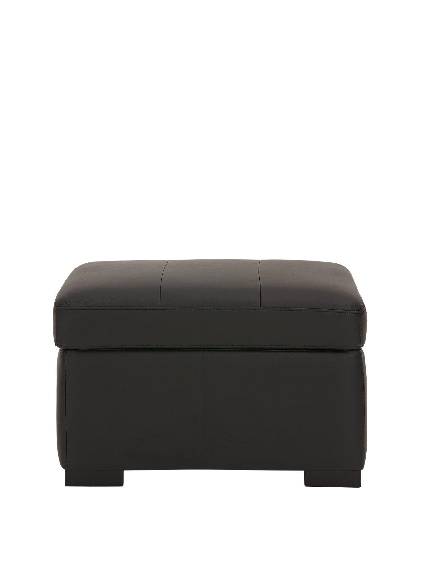 Image 1 of 5 of Portland Leather Ottoman with Storage
