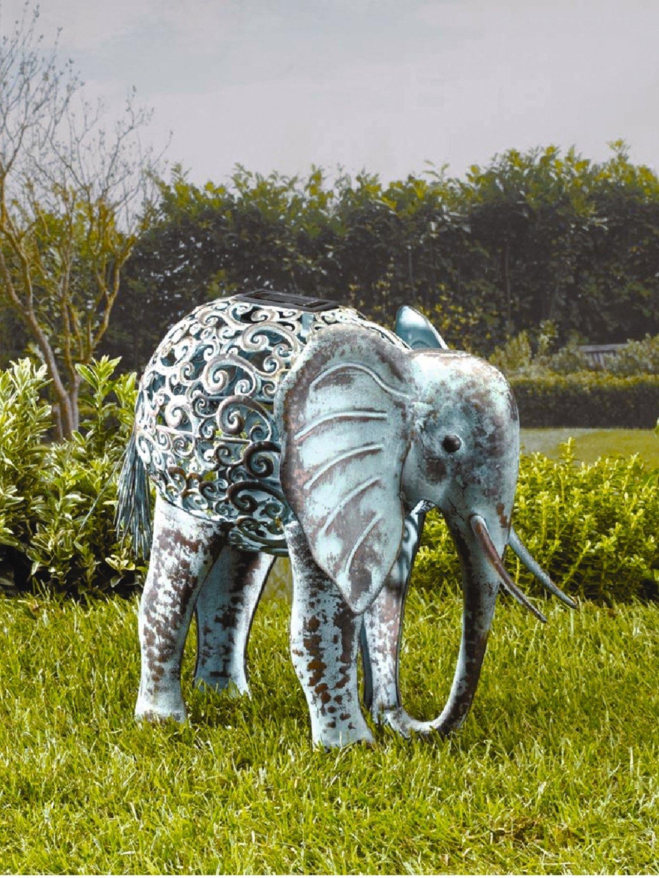 Image 1 of 2 of Smart Solar Metal Silhouette Elephant