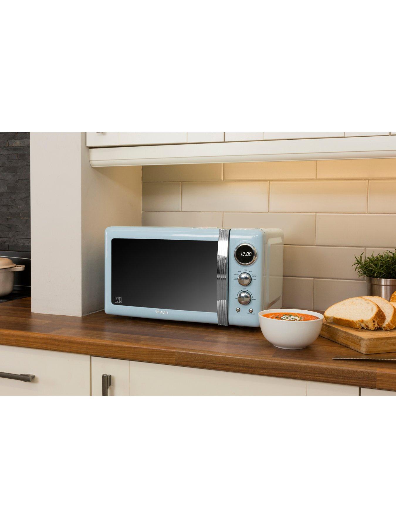 Image 2 of 7 of Swan SM22030BLN Retro 20-Litre Digital Microwave - Blue