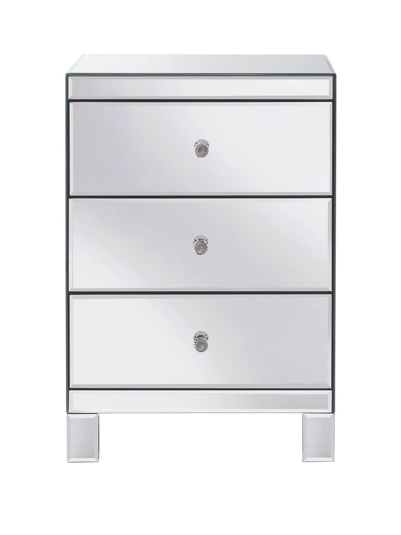 Image 2 of 6 of The Very Collection Parisian Mirrored 3 Drawer Ready Assembled Bedside Chest&nbsp;- FSC&reg; Certified