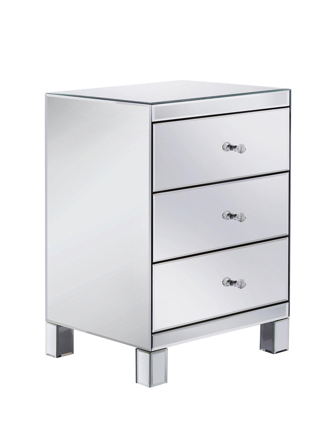 Image 3 of 6 of The Very Collection Parisian Mirrored 3 Drawer Ready Assembled Bedside Chest&nbsp;- FSC&reg; Certified