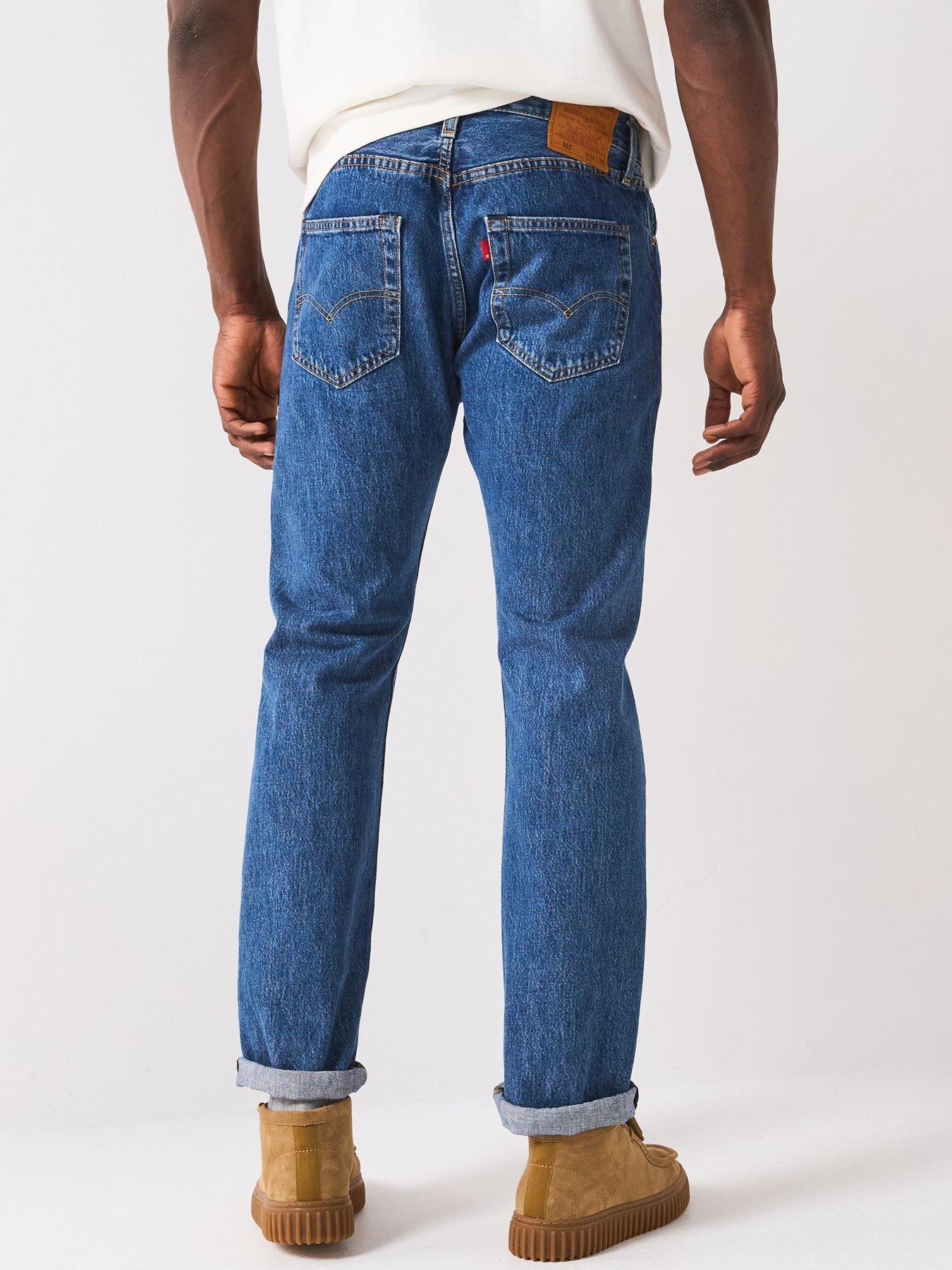 Image 2 of 6 of Levi's Levis501&reg; Original Straight Fit Jeans - Stonewash 80684 - Dark Blue