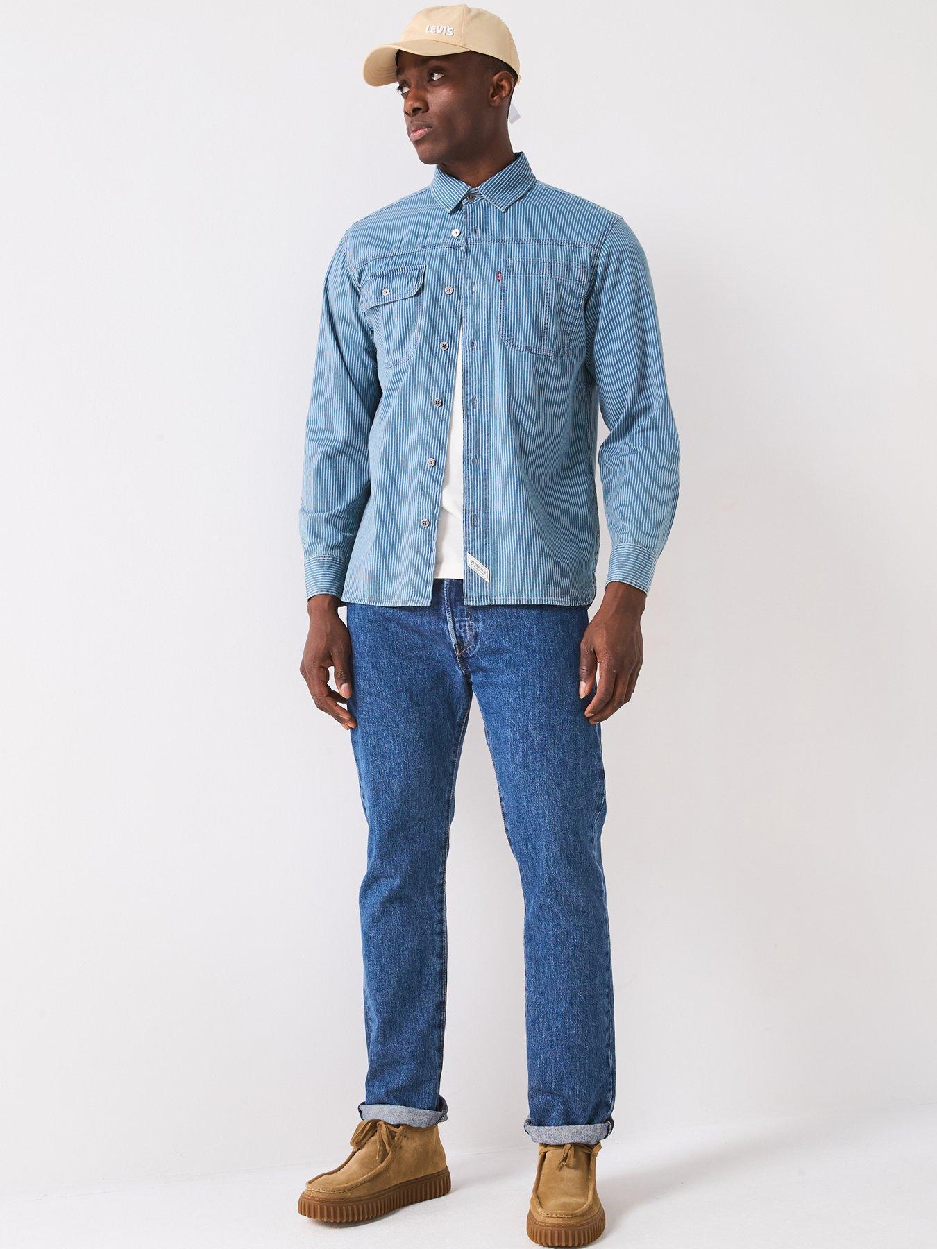 Image 3 of 6 of Levi's Levis501&reg; Original Straight Fit Jeans - Stonewash 80684 - Dark Blue