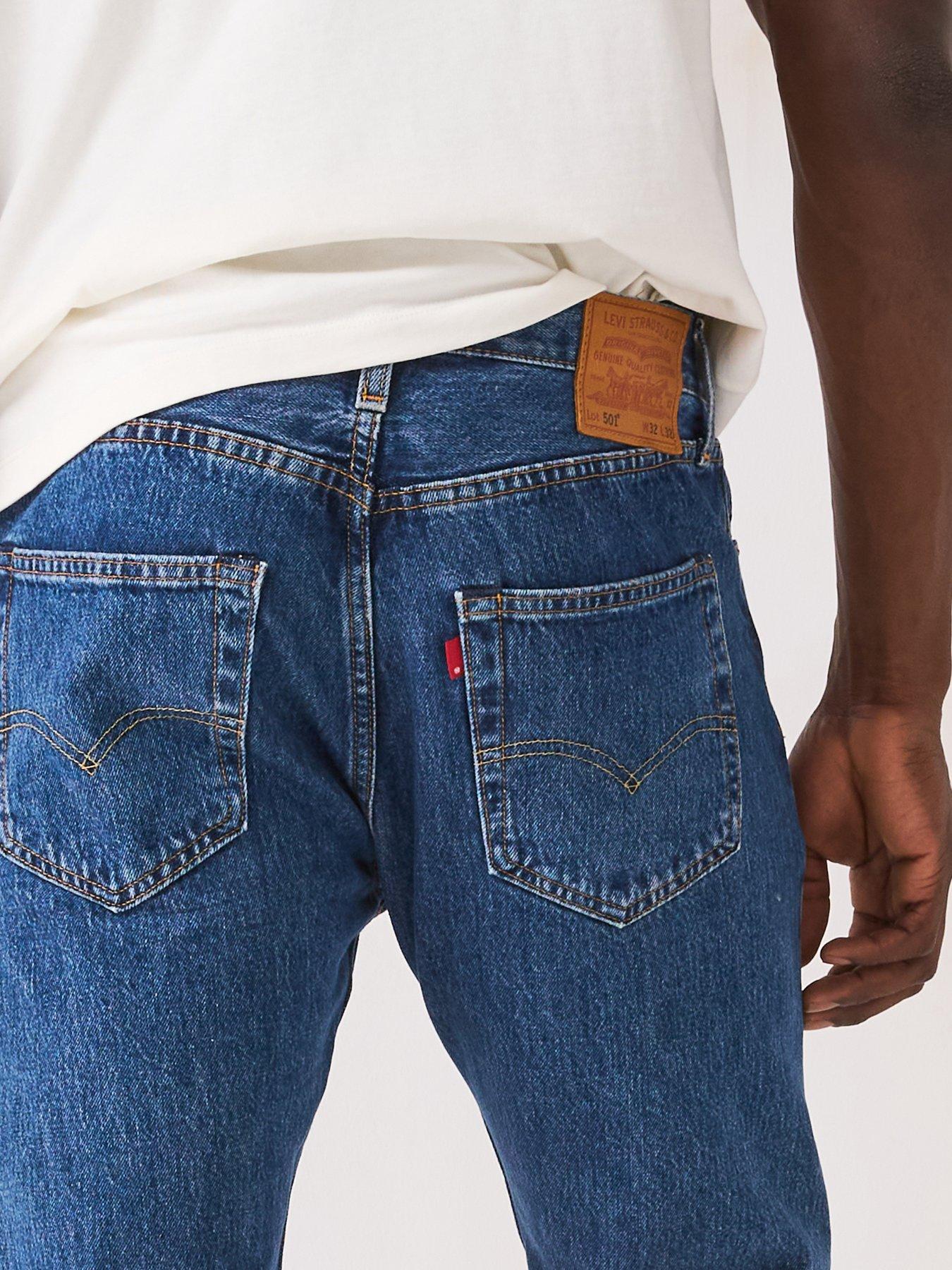 Image 5 of 6 of Levi's Levis501&reg; Original Straight Fit Jeans - Stonewash 80684 - Dark Blue