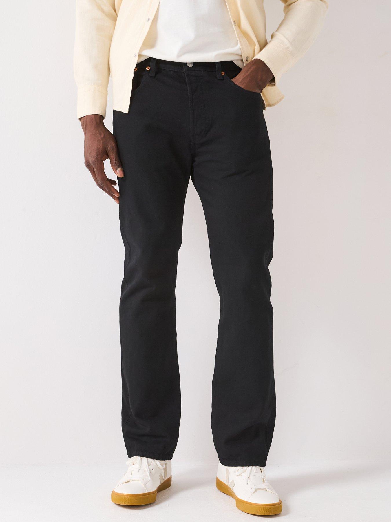 Image 1 of 5 of Levi's Mens 501 Straight-Leg Button Fly Straight Jeans - Black 80701