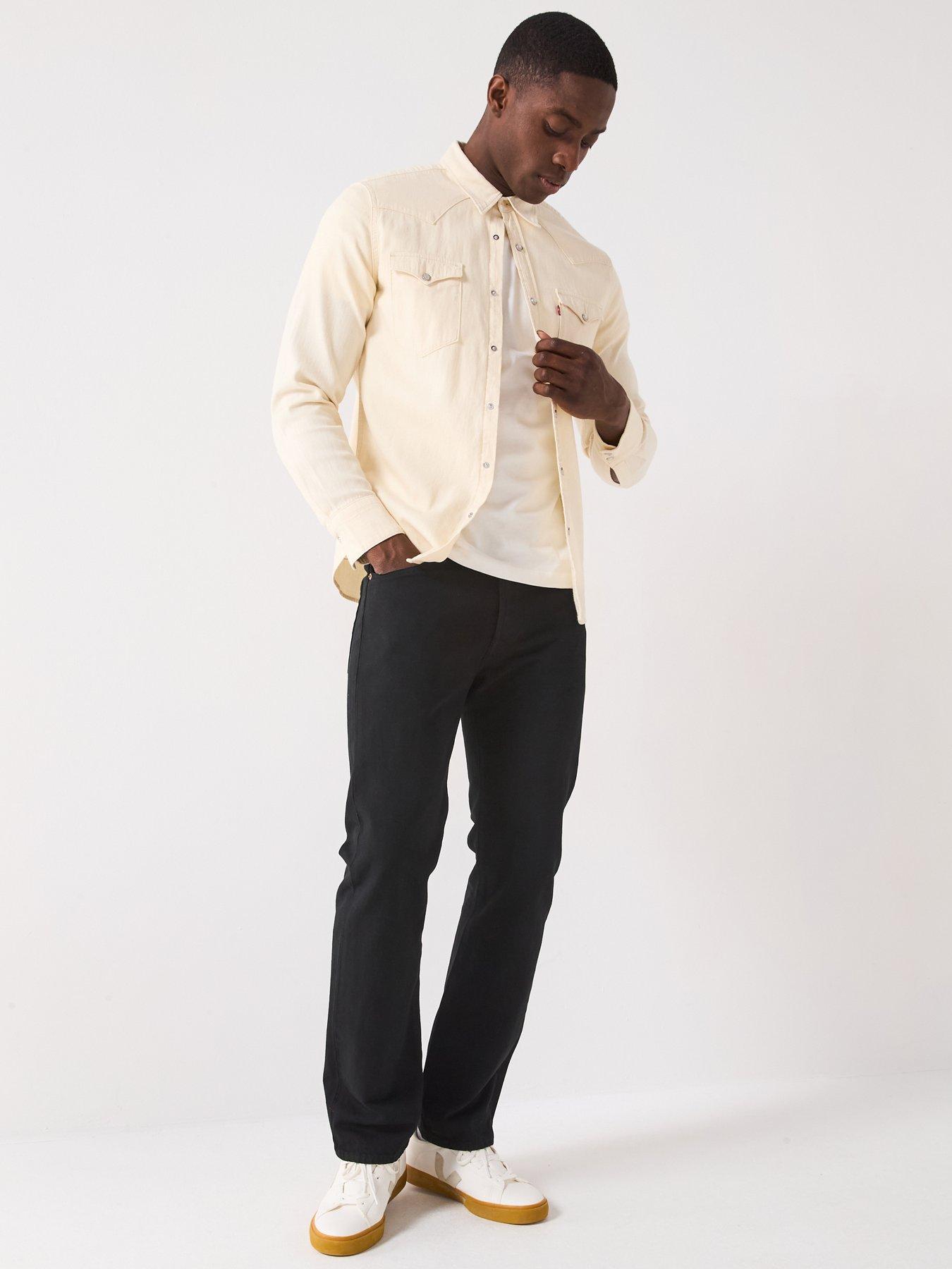 Image 3 of 5 of Levi's Mens 501 Straight-Leg Button Fly Straight Jeans - Black 80701