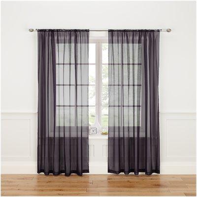 Black, Plain Curtains, Voile curtains, Curtains & blinds, Home & garden