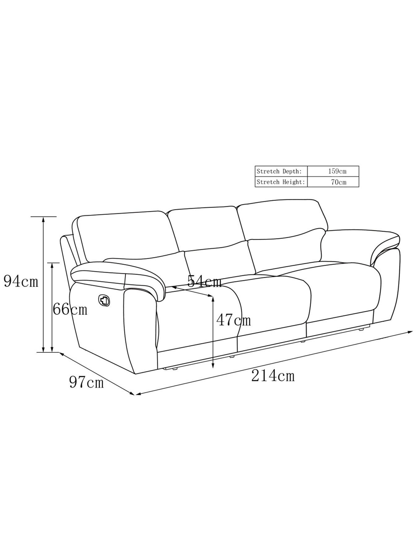 Image 5 of 5 of The Very Collection Santori 3&nbsp;Seater High Back Recliner Sofa