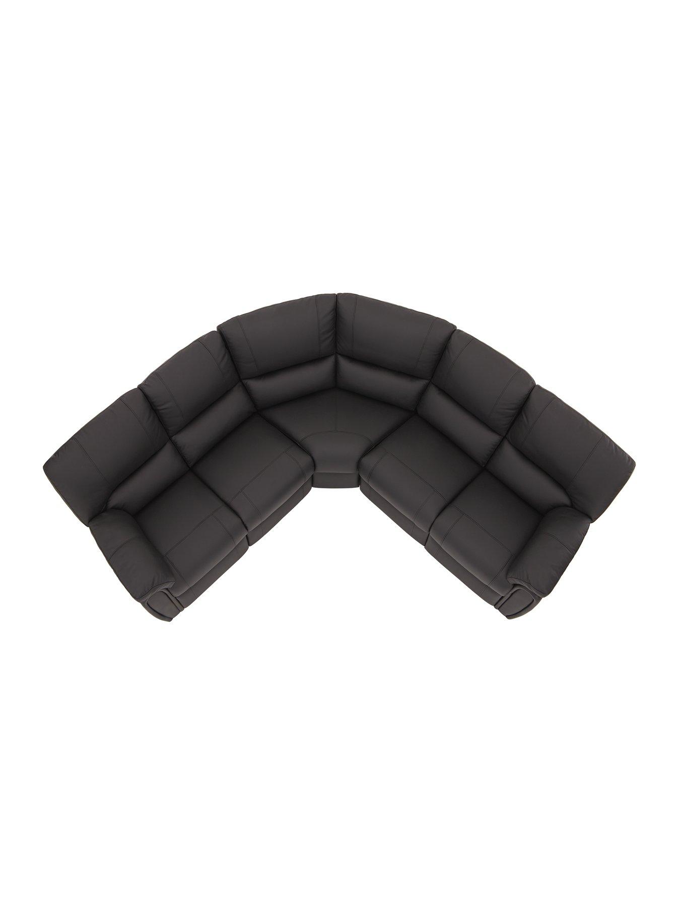 Image 4 of 5 of The Very Collection Leighton Leather/Faux Leather High Back&nbsp;Reclining Corner Group Sofa - Black - FSC&reg; Certified