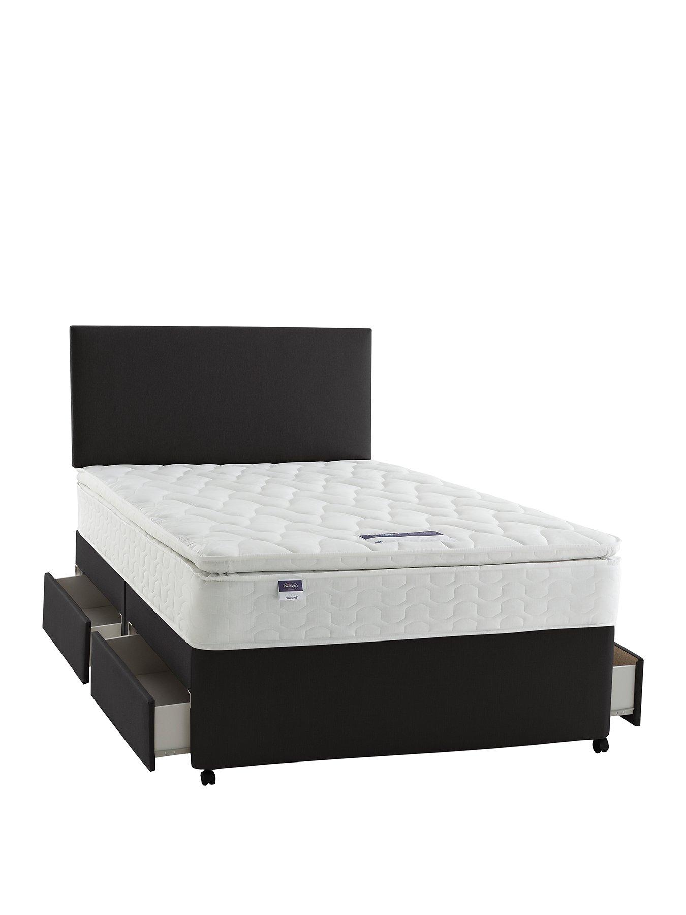 Silentnight Miracoil Pillowtop Divan Bed with Storage Options - Firm