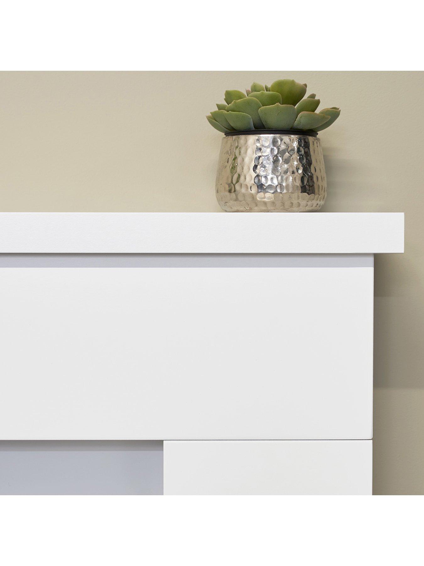 Image 4 of 6 of Adam Fires & Fireplaces Lomond White Fireplace with Helios Brushed Steel Electric Fire