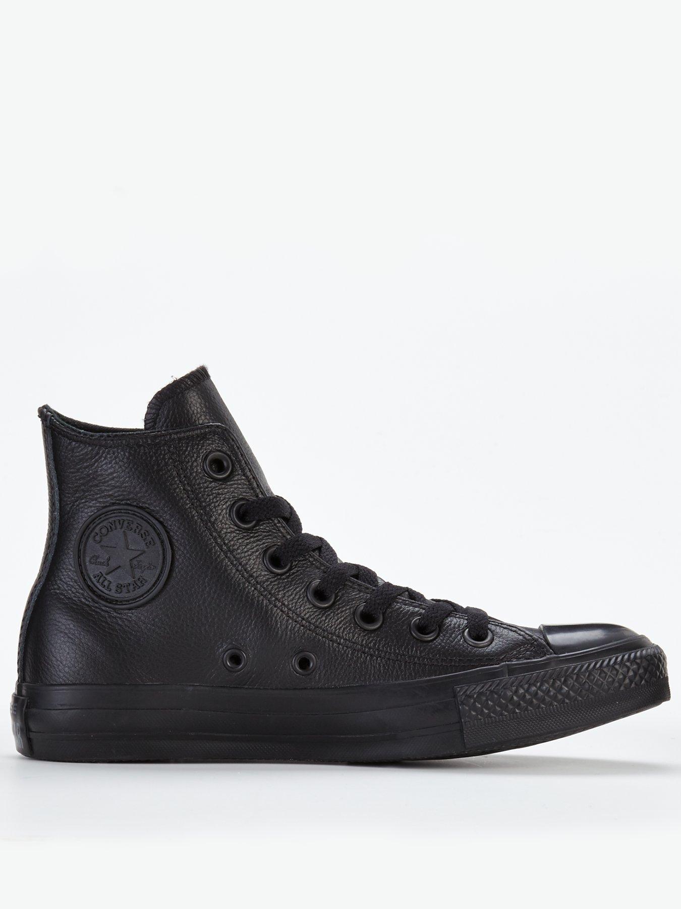 Leather black hot sale high tops