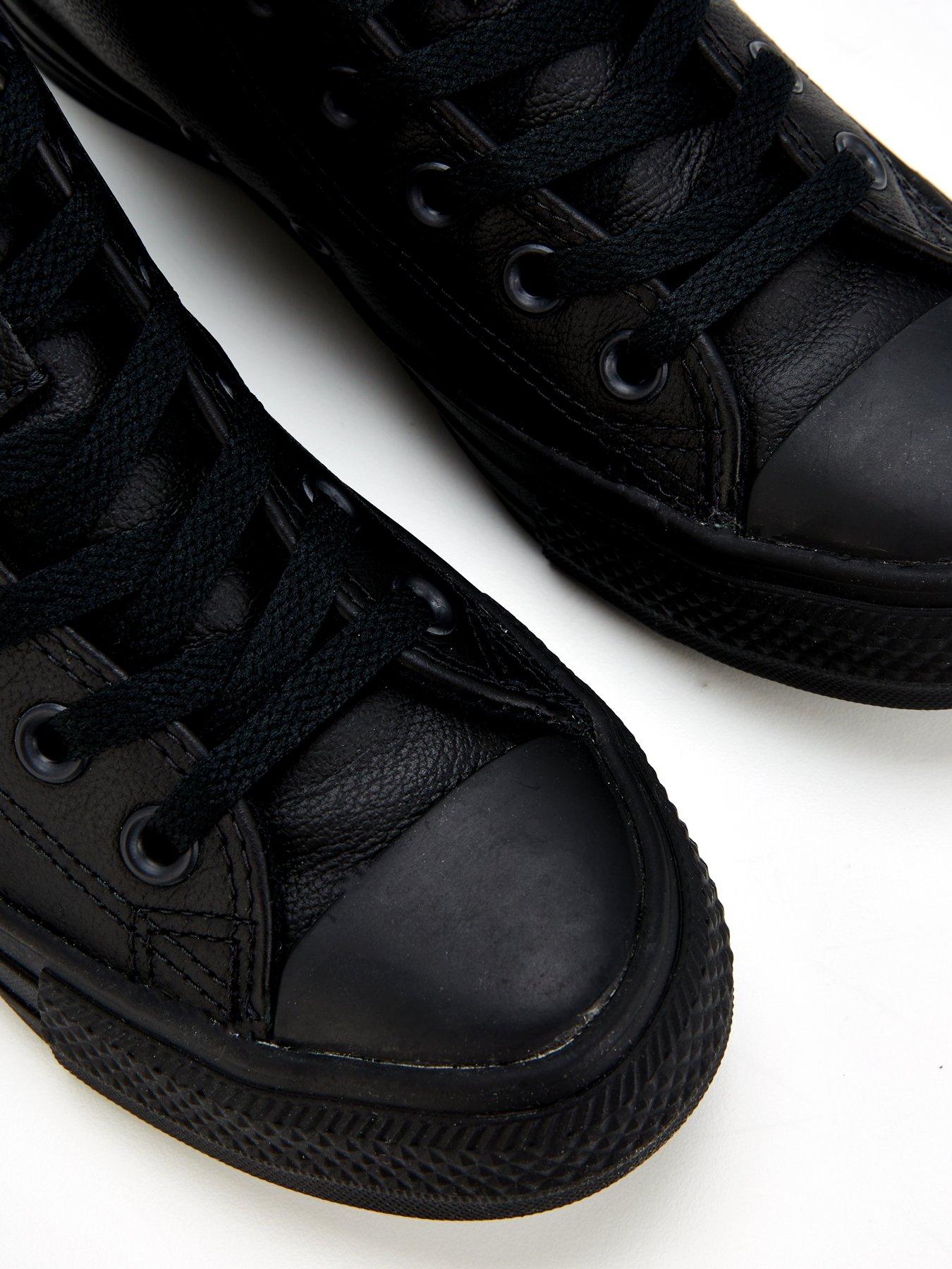 Image 7 of 8 of Converse Leather Hi Top Trainers - Black
