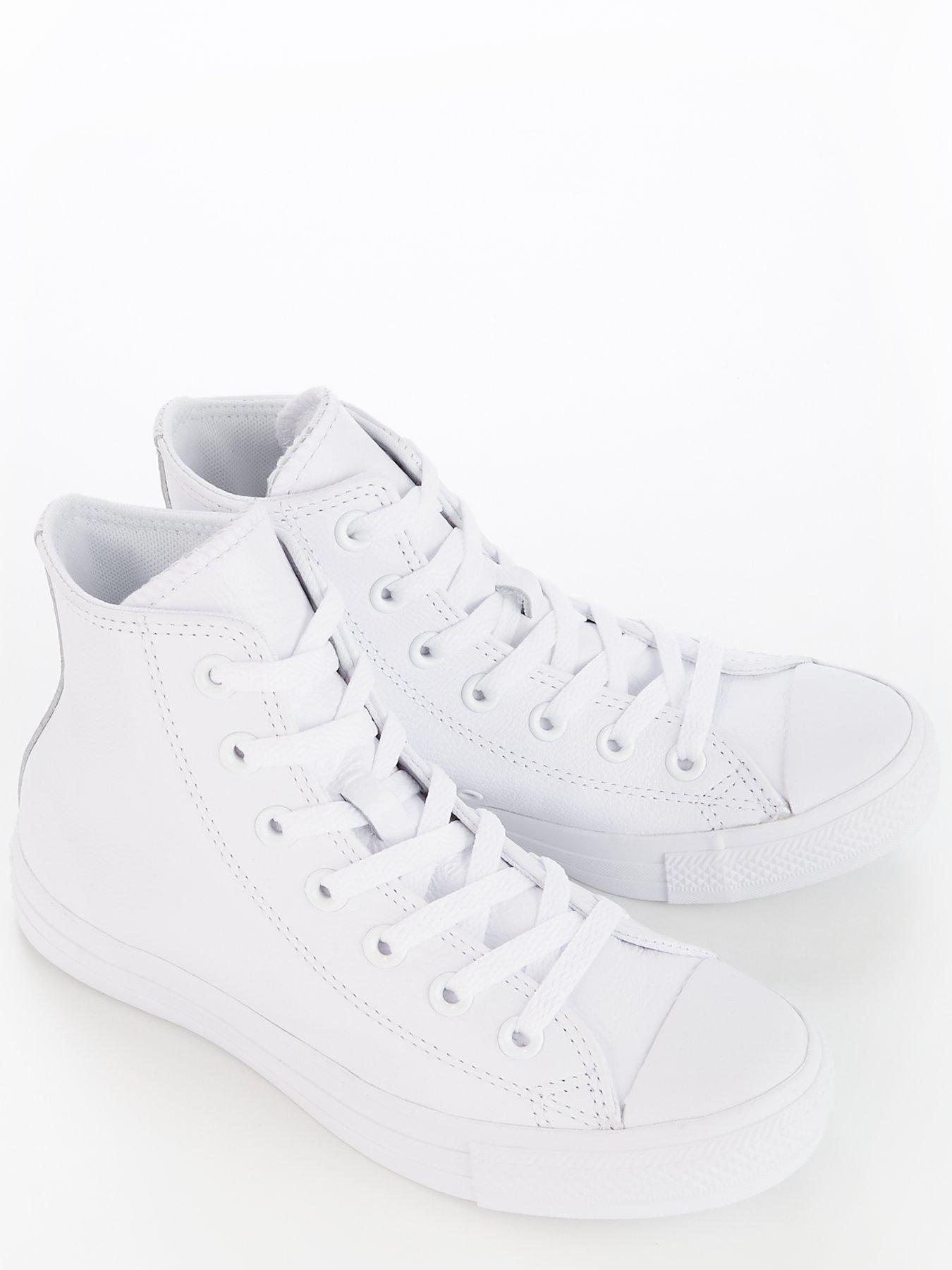 Image 2 of 7 of Converse Unisex Leather Hi Top Trainers - White