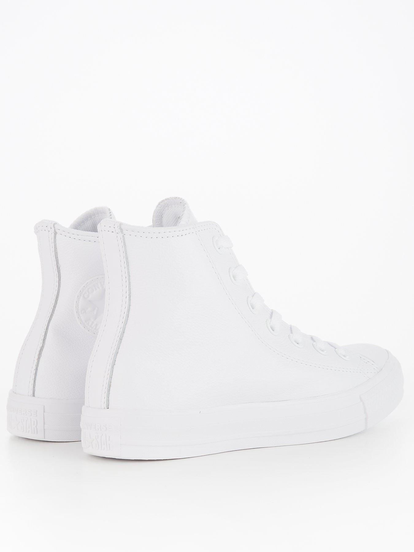 Image 3 of 7 of Converse Unisex Leather Hi Top Trainers - White