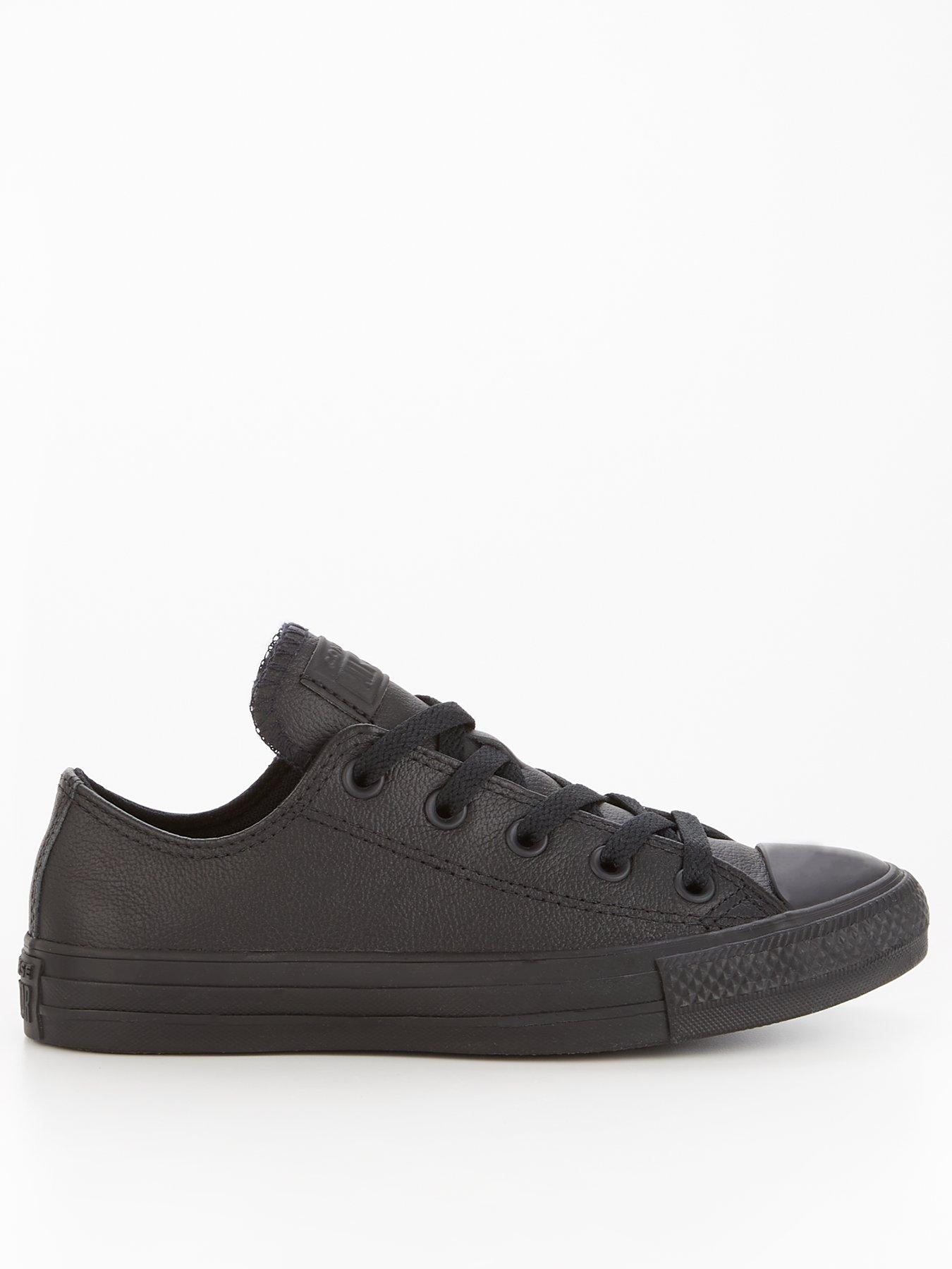 Image of Converse Leather Ox Trainers - Black