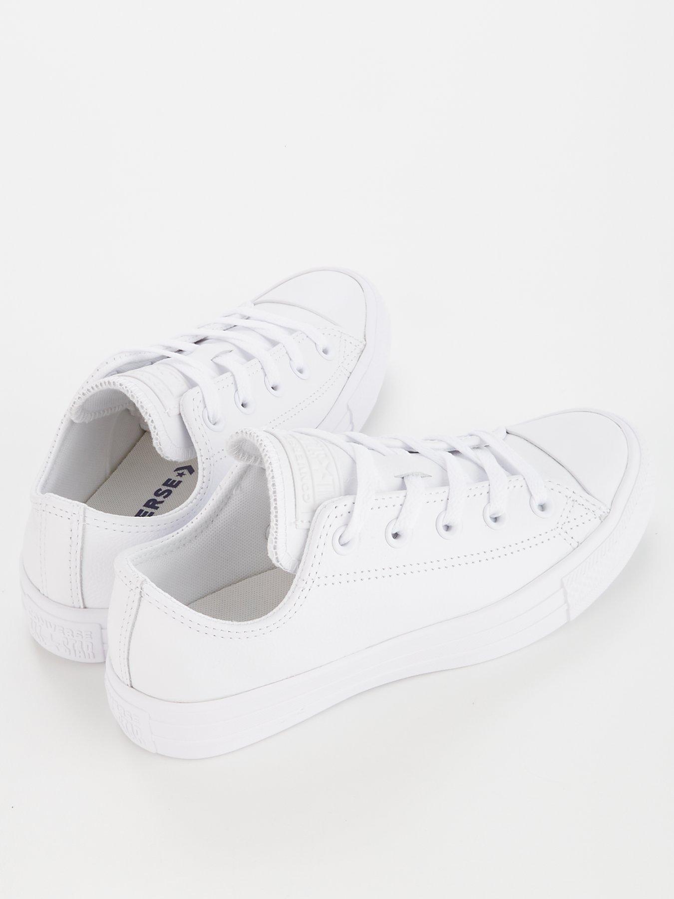converse-unisex-leather-ox-trainers-whitestillFront