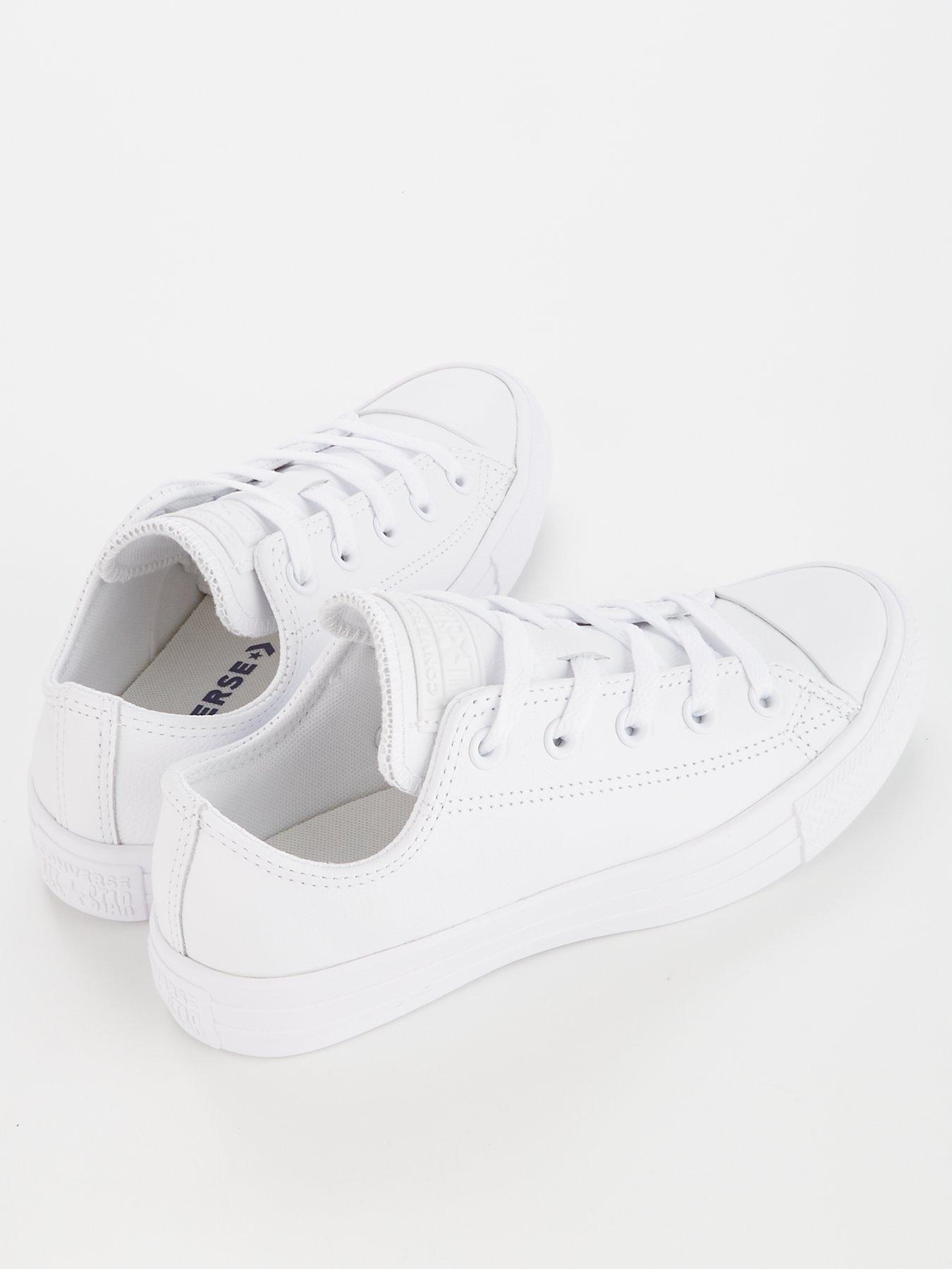 Converse all star on sale ox leather mono white