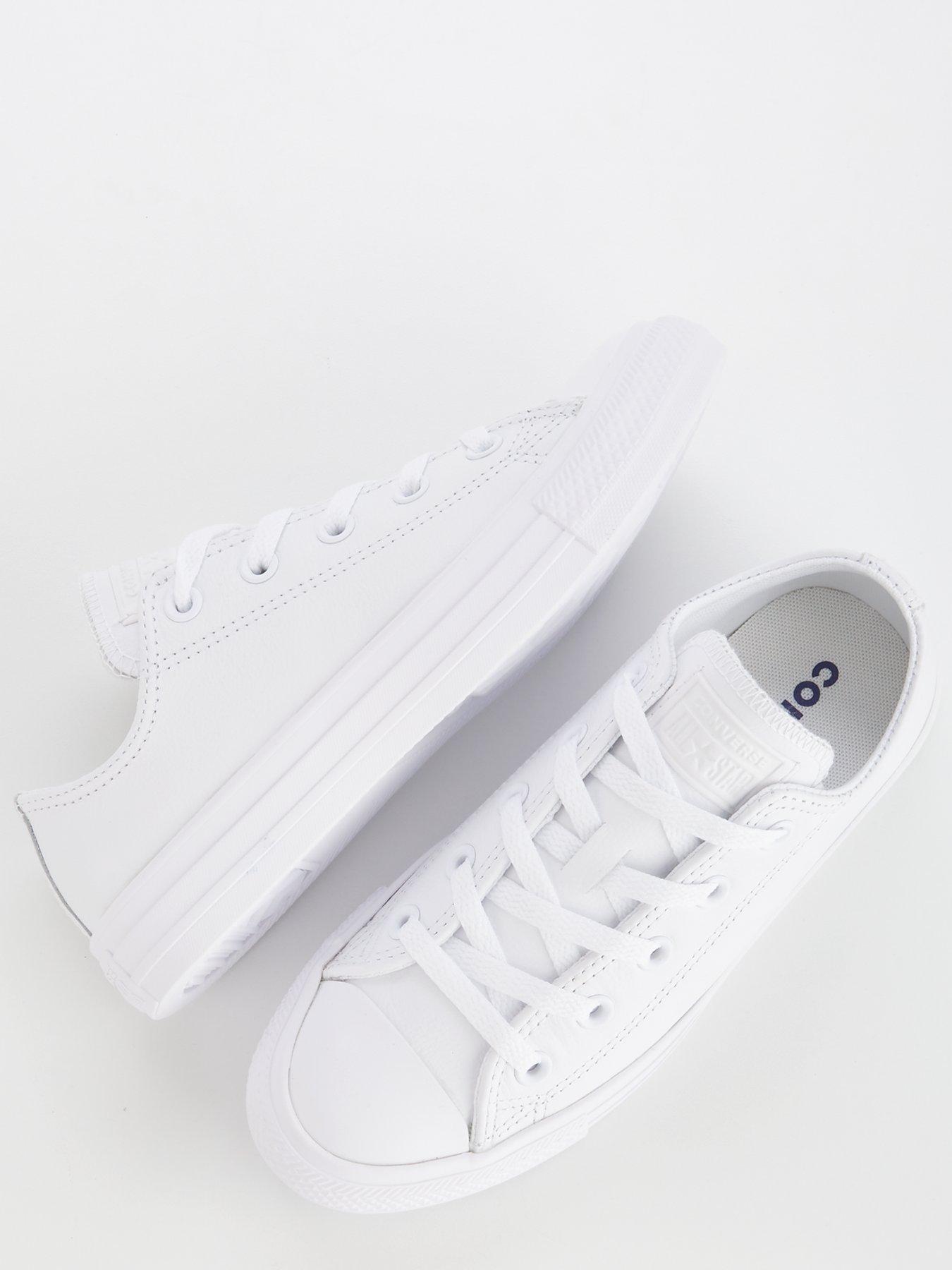 Image 4 of 7 of Converse Leather Ox Trainers - White