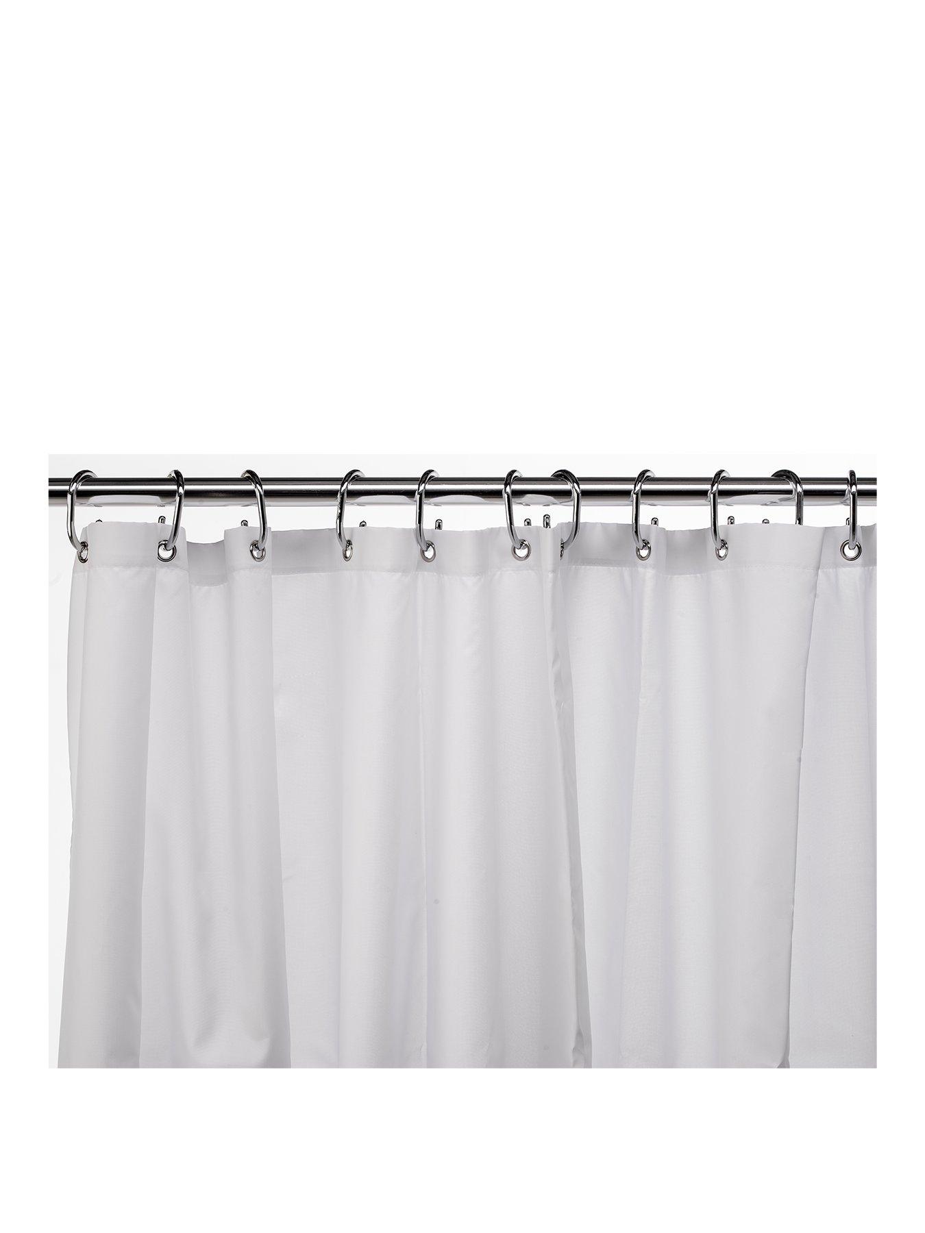undefined Plain Textile Shower Curtain – White