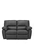 very-home-leightonnbspleather-2-seater-power-recliner-sofa-blackfront