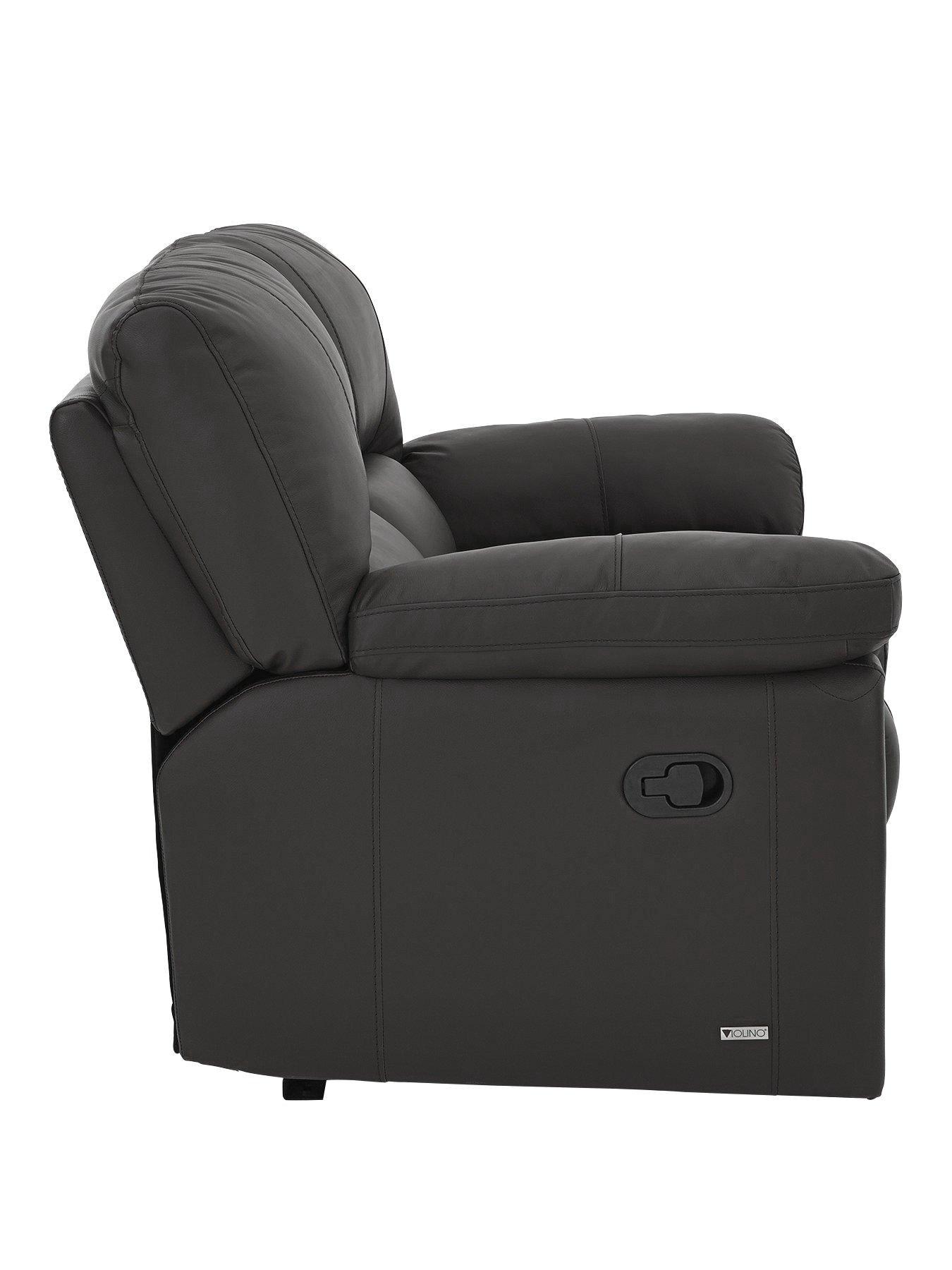 Image 4 of 5 of Leighton&nbsp;Leather/Faux Leather High Back 2 Seater Power Recliner Sofa - Black