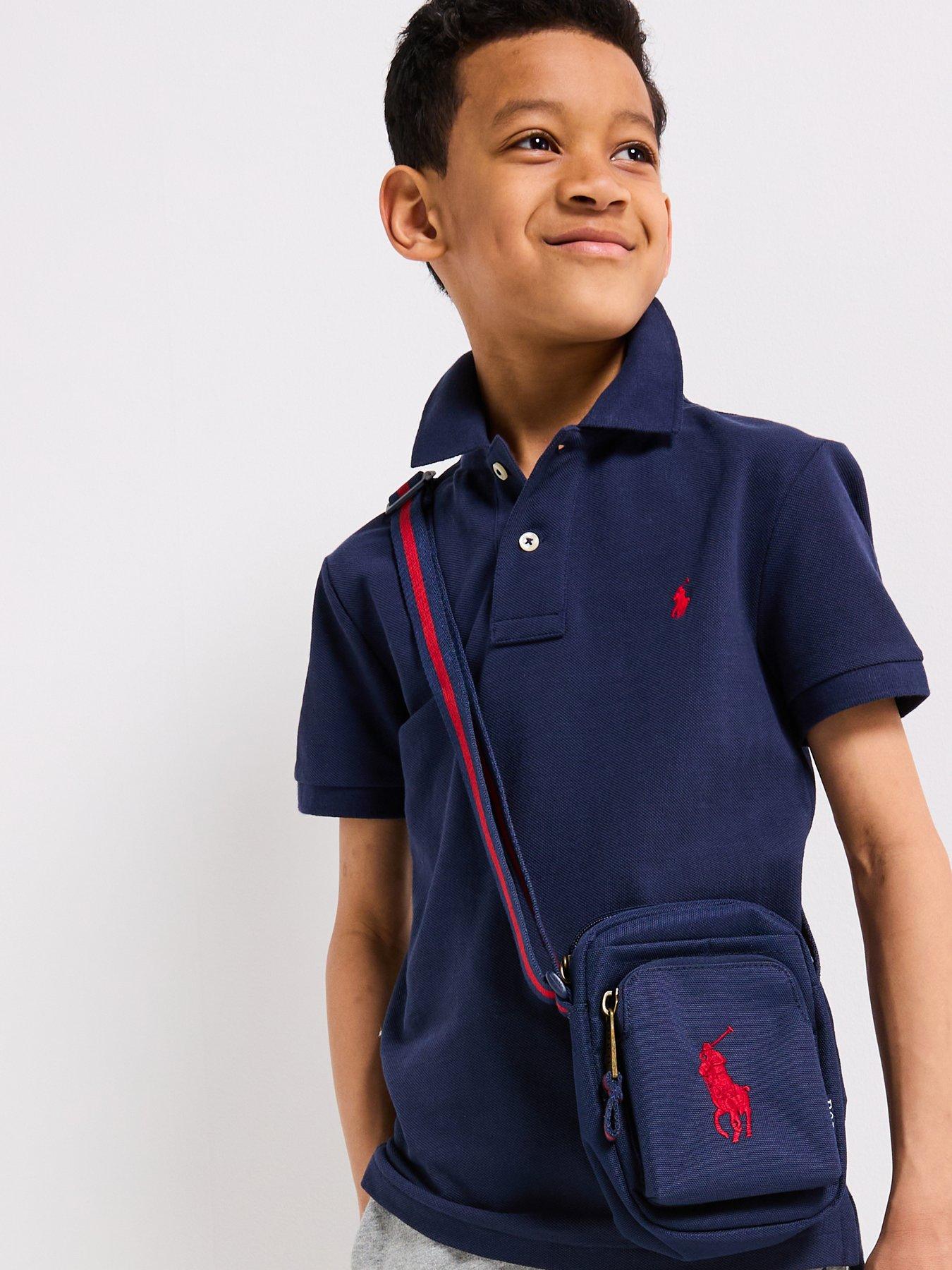 Image 1 of 6 of Polo Ralph Lauren Boys Piqu&eacute; Cotton Button Placket Polo Shirt - French Navy