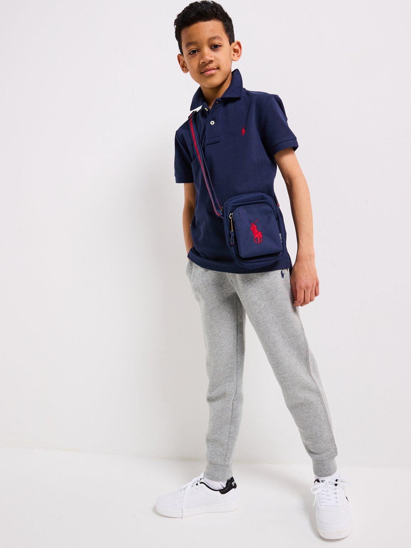 Image 4 of 6 of Polo Ralph Lauren Boys Piqu&eacute; Cotton Button Placket Polo Shirt - French Navy