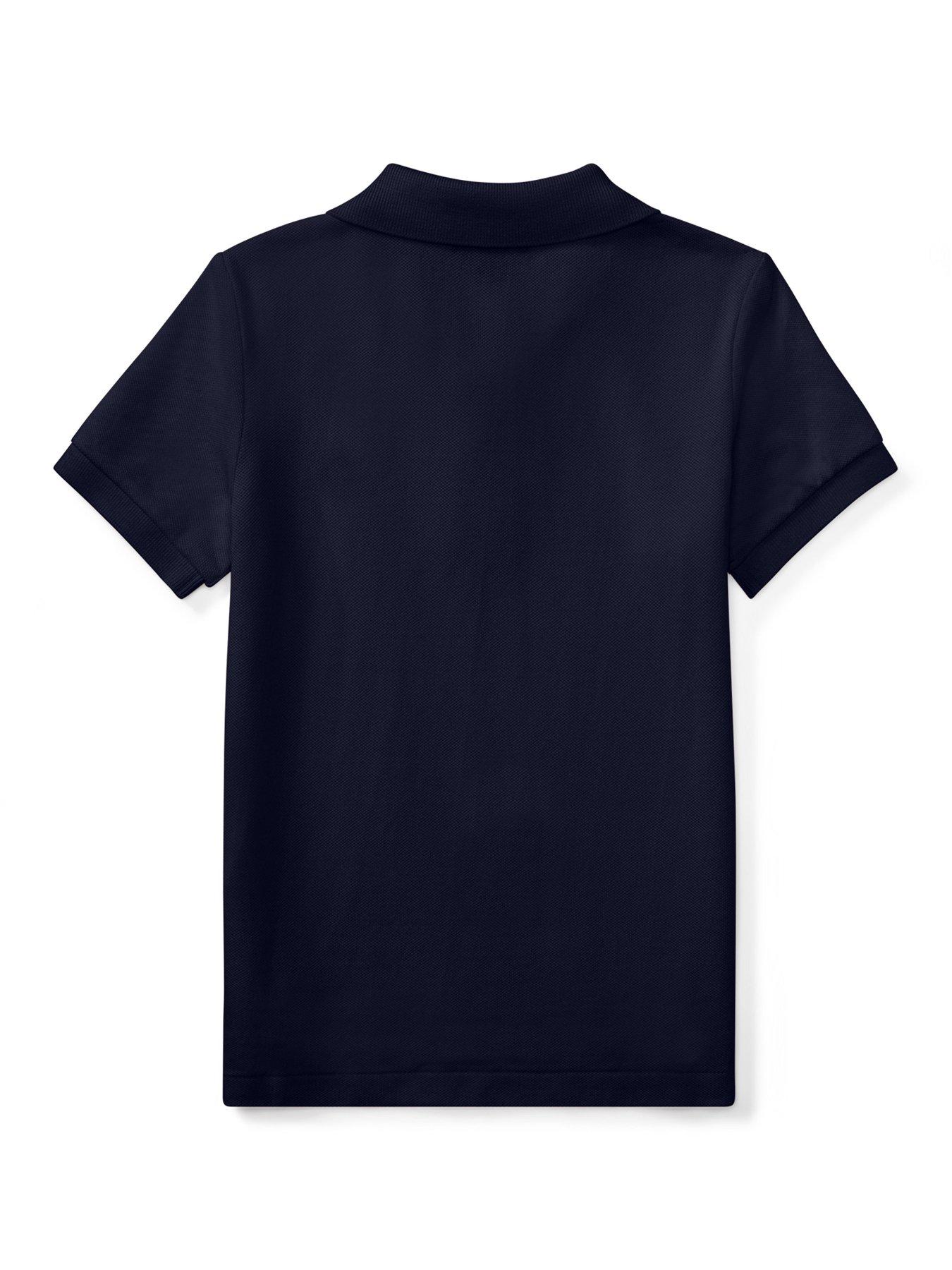 Image 6 of 6 of Polo Ralph Lauren Boys Piqu&eacute; Cotton Button Placket Polo Shirt - French Navy