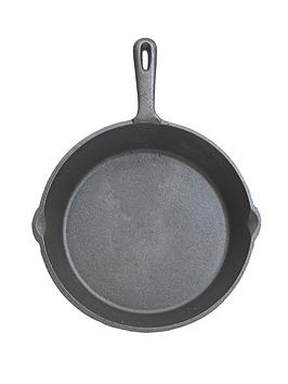 kitchencraft-24-cm-deluxe-cast-iron-round-plain-grill-pan