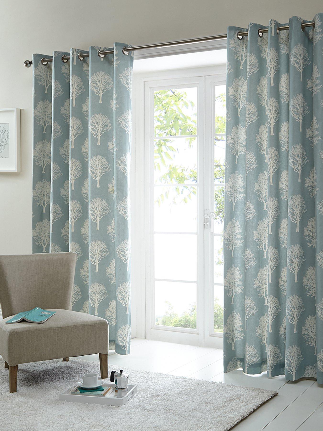 undefined Silvestry Printed Eyelet Lined Curtains