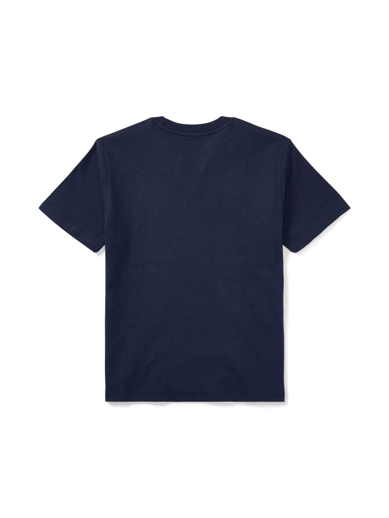 Image 6 of 6 of Polo Ralph Lauren Boys Cotton Jersey Crew Neck T-Shirt - Navy