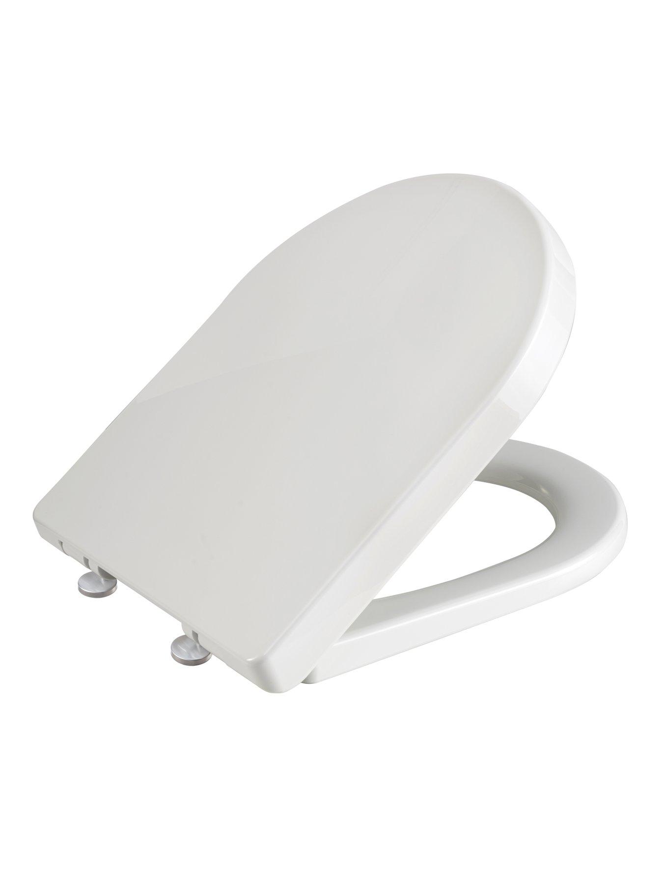 Image 2 of 4 of AQUALONA Thermoplast D Shaped Soft Close Toilet Seat