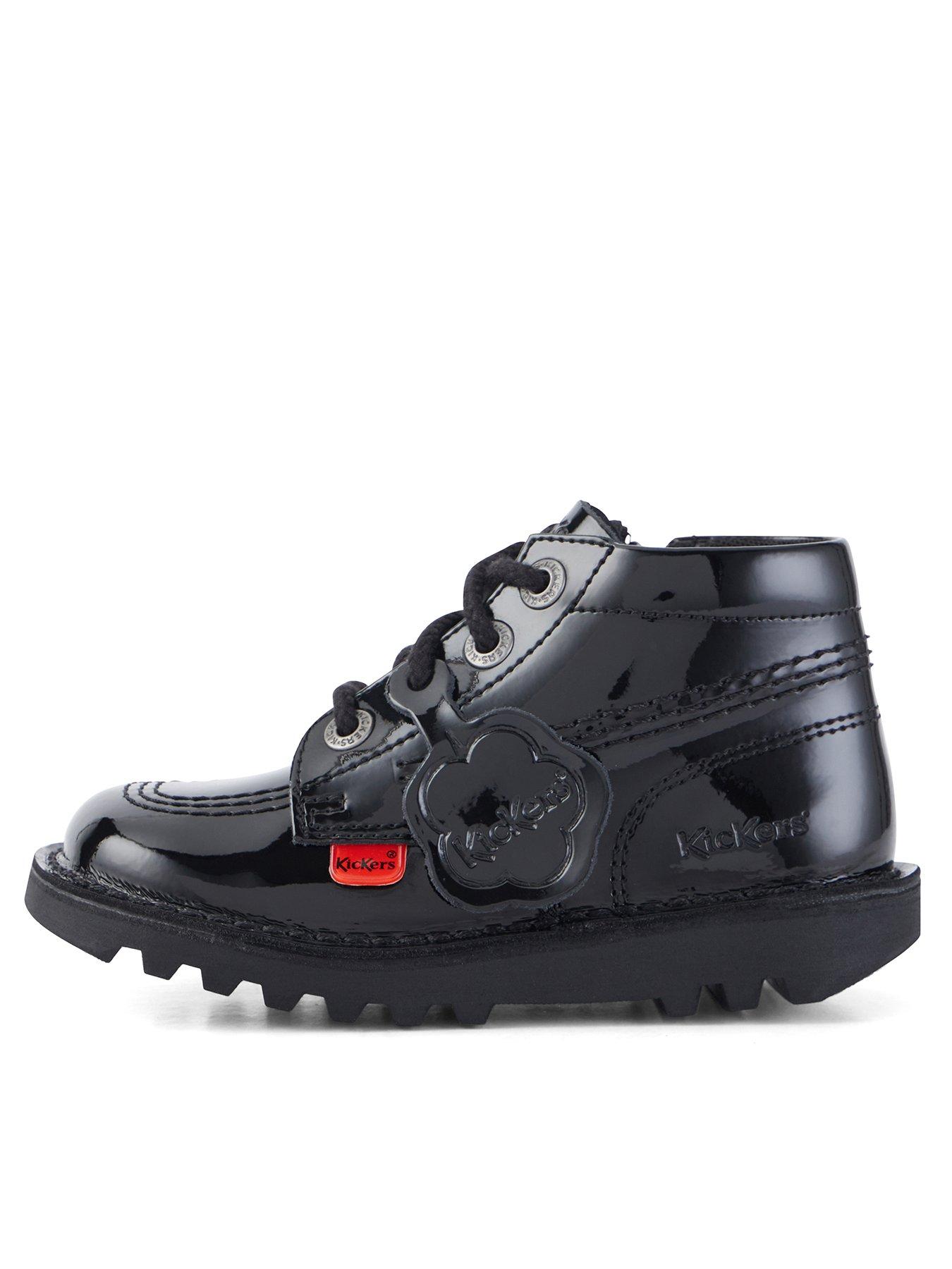 Image 1 of 7 of Kickers Kick Hi Patent Leather Shoe - Black