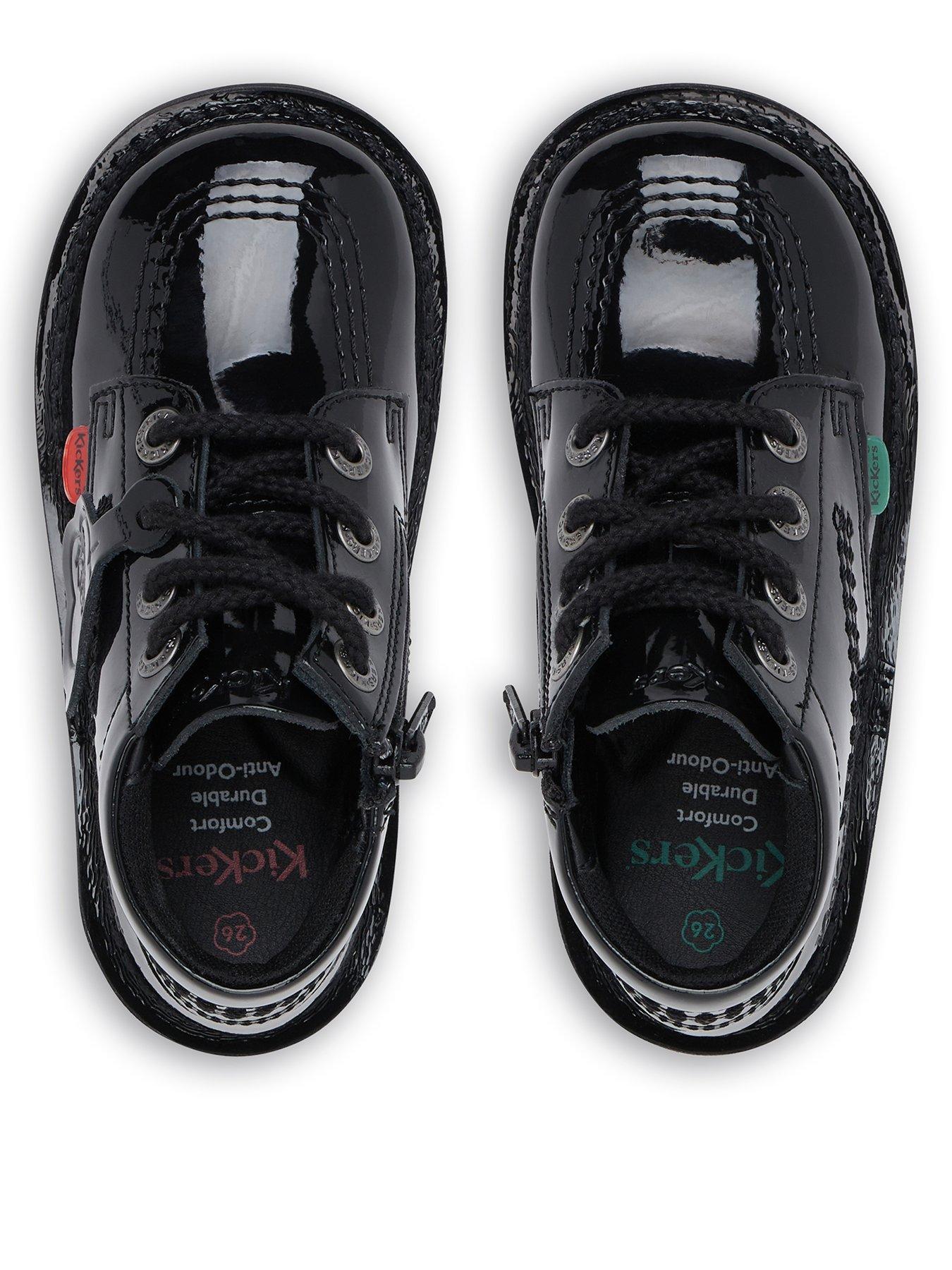Image 3 of 7 of Kickers Kick Hi Patent Leather Shoe - Black